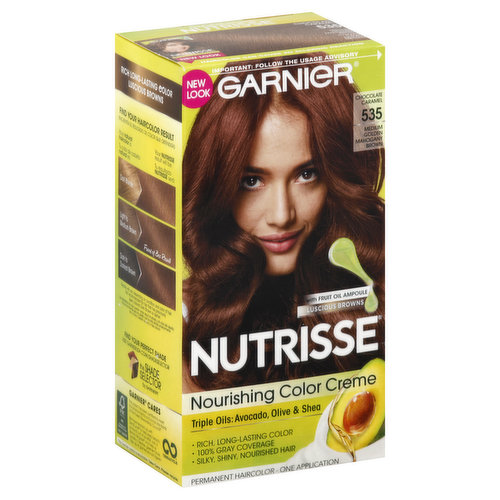 Nutrisse Nourishing Color Creme Permanent Haircolor, Medium Golden Mahogany Brown, Chocolate Caramel 535