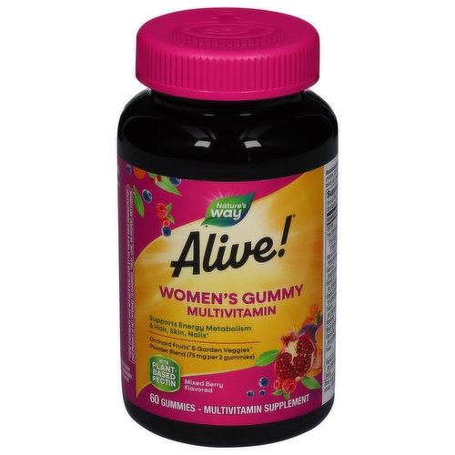 Nature's Way Alive! Multivitamin, Women's Gummy, 75 mg, Gummies, Mixed Berry Flavored