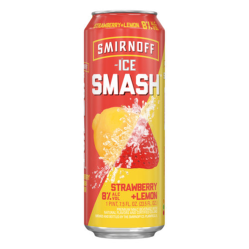 Smirnoff Ice Smash Beer, Strawberry + Lemon