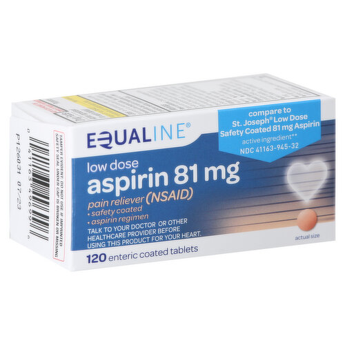 Equaline Aspirin, Low Dose, 81 mg, Enteric Coated Tablets