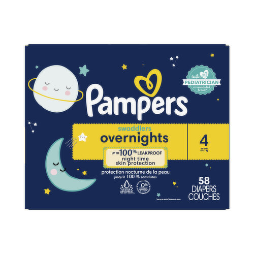 Pampers Swaddlers Overnights Swaddlers Overnight Diapers Size 4