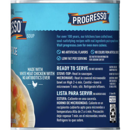 Progresso Traditional, Chicken Rice with Vegetables Canned Soup, 19 oz.