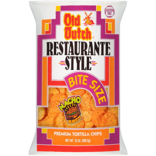 Old Dutch Restaurante Style Bite Size Nacho Bursts Premium Tortilla Chips