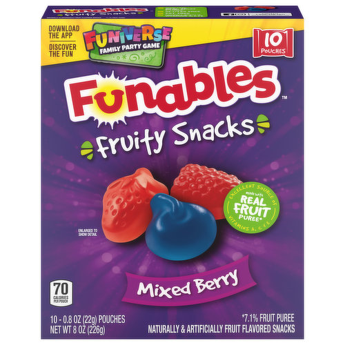 Funables Fruity Snacks, Mixed Berry