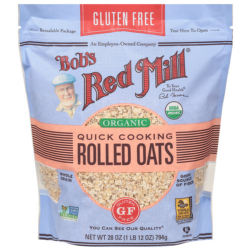 Bob's Red Mill Rolled Oats, Organic, Quick Cooking