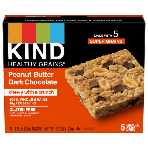 Kind Healthy Grains Granola Bar, Peanut Butter Dark Chocolate