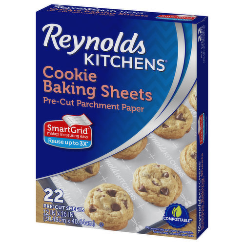 Reynolds Kitchens Cookie Baking Sheets, Pre-Cut Parchment Paper