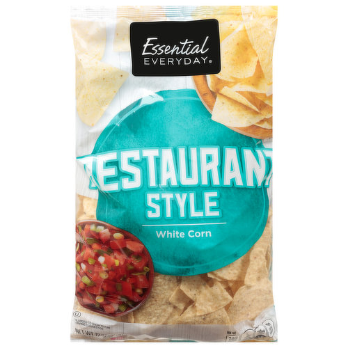 Essential Everyday Tortilla Chips, White Corn, Restaurant Style