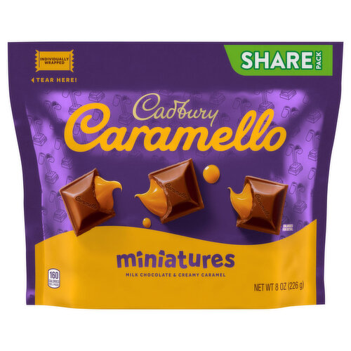 Cadbury Milk Chocolate & Creamy Caramel, Miniatures, Share Pack