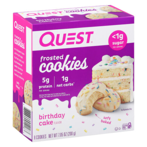 Quest Cookies, Frosted, Birthday Cake Flavor