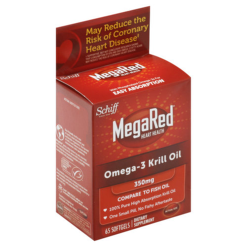 Schiff Mega Red Heart Health Omega-3 Krill Oil, 350 mg, Softgels