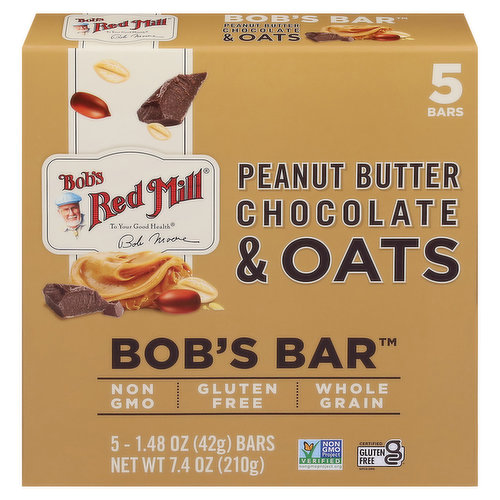 Bob's Red Mill Bobs Bar, Peanut Butter Chocolate & Oats