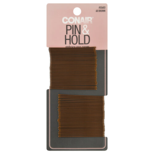 Conair Bobby Pins, Pin & Hold, Brown