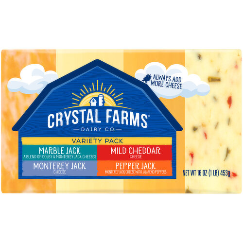 Crystal Farms  Cheese Bar Variety Pack 