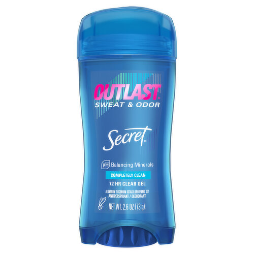 Secret Outlast Outlast Clear Gel Antiperspirant Deodorant for Women, Completely Clean, 2.6 oz
