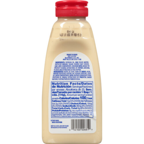 MCCORMICK MAYONESA MAYONNAISE WITH LIME JUICE - US Foods CHEF'STORE