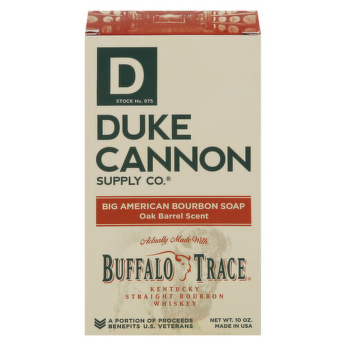 Duke Cannon Supply Co. Buffalo Trace Bourbon Soap, Big American, Oak Barrel Scent - 10 oz