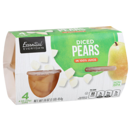 Essential Everyday Pears, in 100% Juice, Diced