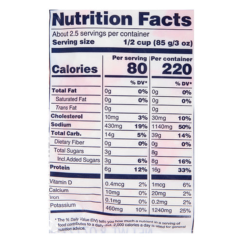 Calories in Louis Kemp Fat Free Crab Delights and Nutrition Facts