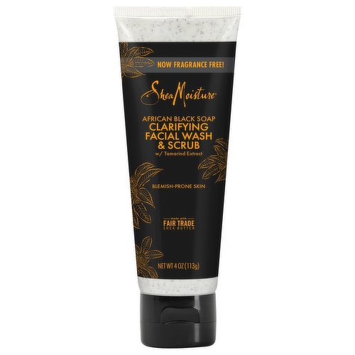 Shea Moisture Facial Wash & Scrub, Clarifying, African Black Soap