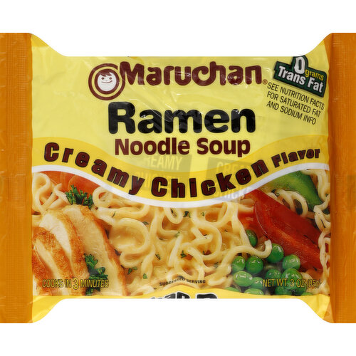 0 grams trans fat. Cooks in 3 minutes. America's finest Ramen Noodle Soups. Made in USA.