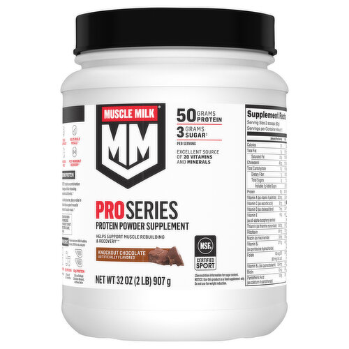 Muscle Milk Protein Powder Supplement, Knockout Chocolate, Pro Series