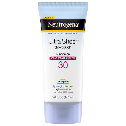Neutrogena Ultra Sheer Sunscreen, Dry-Touch, Broad Spectrum SPF 30, Value Size