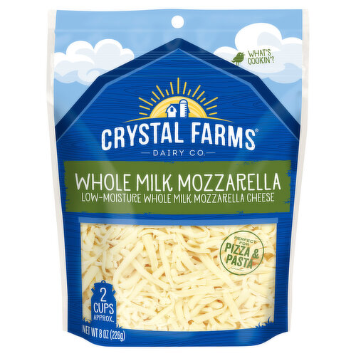 What's cookin? 2 cups approx. Crystal Farms for Farm and Family: With this purchase of this product, you're joining the Crystal Farms family and supporting farm families throughout the Heartland. At Crystal Farms, we source from dairy farmers across the Midwest to help them, and the co-ops they are a part of, thrive. We believe sourcing from family-owned dairy farms helps us deliver the quality cheese your family deserves. Learn more about our support of Farm and Family at crystalfarmscheese.com.
