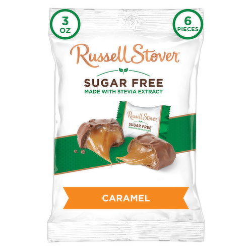 Russell Stover sugar free Sugar Free Caramel Chocolate Candy, 3 oz. bag (≈ 6 pieces)