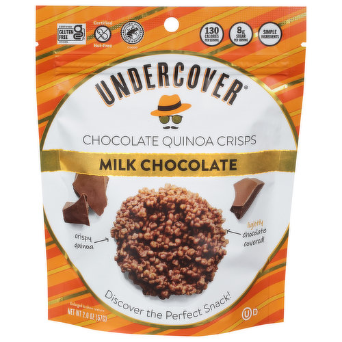 Undercover Chocolate Quinoa Crisps, Milk Chocolate