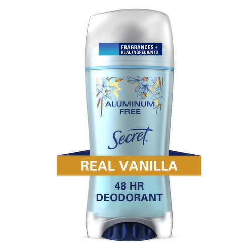 Secret Aluminum Free Aluminum Free Deodorant for Women, Vanilla, 2.4 oz