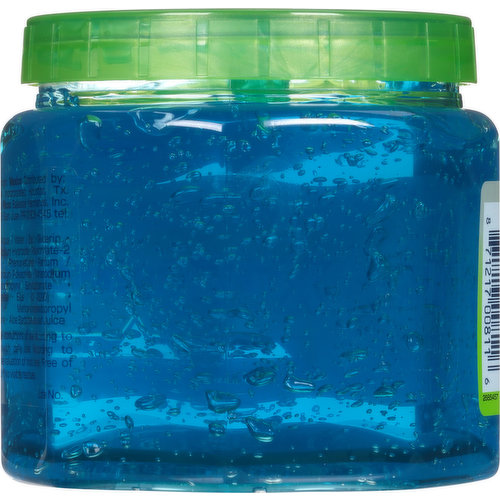 Front view of blue hair styling gel jar isolated on white Stock