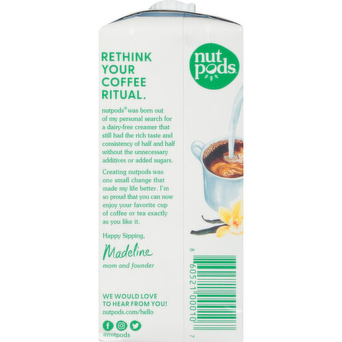 Nutpods Creamer, Almond + Coconut, French Vanilla