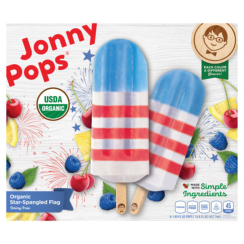 Jonny Pops Pops, Organic, Star-Spangled Flag