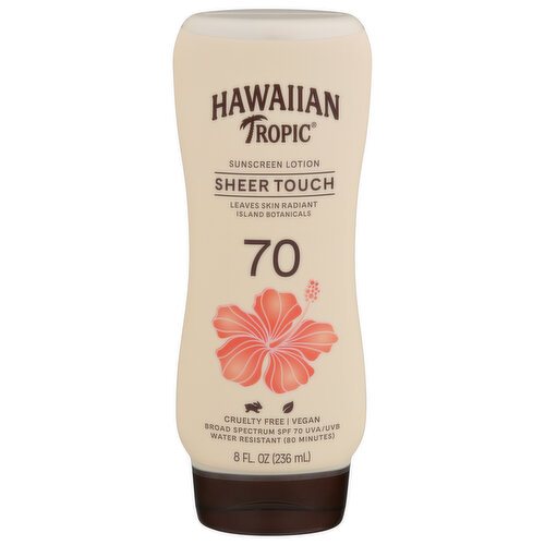 Hawaiian Tropic Sunscreen Lotion, Sheer Touch, Broad Spectrum SPF 70