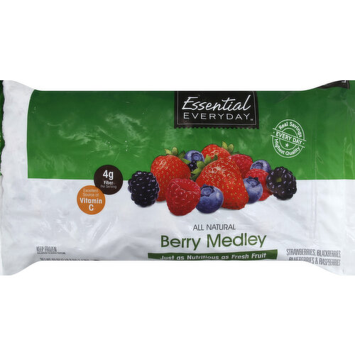 All natural. Strawberries, blackberries, blueberries & raspberries. Just as nutritious as fresh fruit. 4 g fiber per serving. Excellent source of vitamin C. Real savings, highest quality, every day. Great products at a price you'll love - that's Essential Everyday. Our goal is to provide the products your family wants, at a substantial savings versus comparable brands. We're so confident that you'll love Essential Everyday, we stand behind our products with a 100% satisfaction guarantee. Fruits & veggies - more matters. Product of Mexico, USA & Chile.