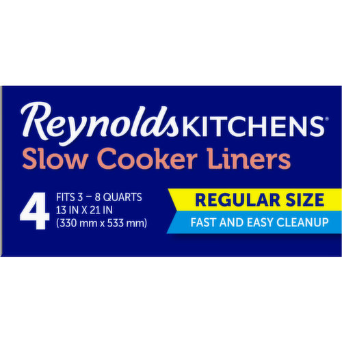 Reynolds Kitchens Slow Cooker Liners, Fast and Easy Cleanup, Small Size