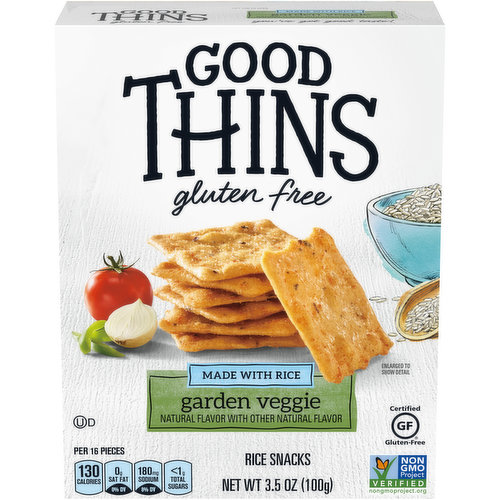 GOOD THINS Garden Veggie Rice Snacks Gluten Free Crackers