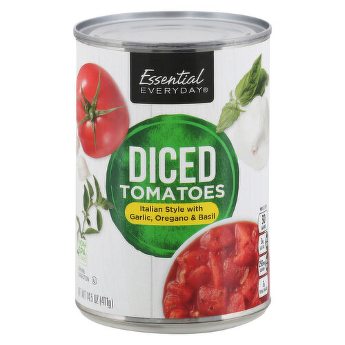 Essential Everyday Tomatoes, Diced, Italian Style with Garlic, Oregano & Basil