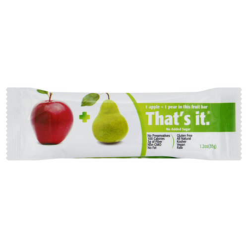Thats It Fruit Bar, Apple + Pear