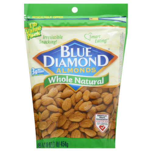 Blue Diamond Almonds, Whole Natural, Value Pack