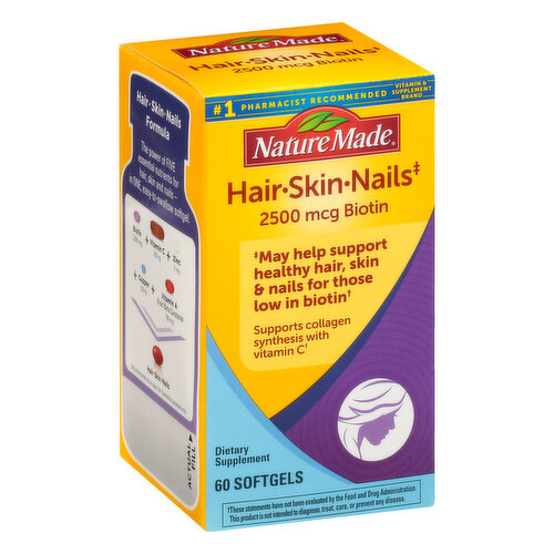 Nature Made Hair/Skin/Nails, 2500 mcg Biotin, Softgels