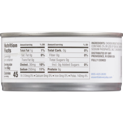 Essential Everyday Chicken Breast Meat with Rib Meat, in Water