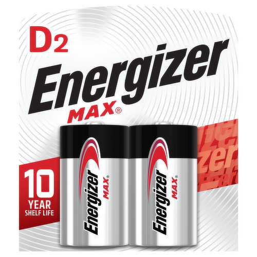 Energizer Max Batteries, Alkaline, D