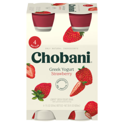 Chobani Yogurt Drink, Greek, Lowfat, Strawberry