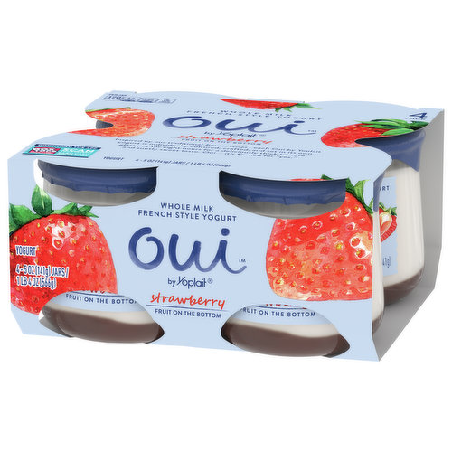 Oui by Yoplait French Style Strawberry Whole Milk Yogurt, 5 OZ Jar