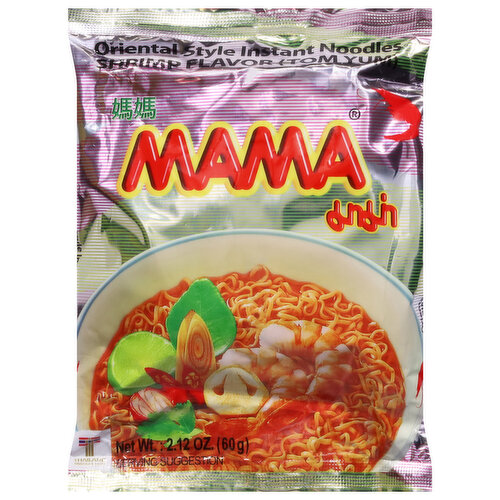 Mama Instant Noodles, Shrimp Flavor (Tom Yum), Oriental Style