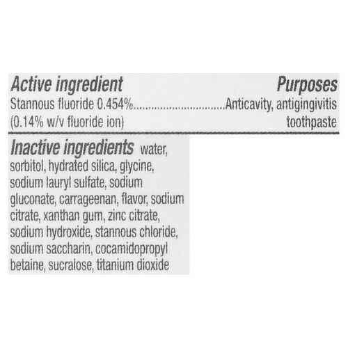 crest gum restore active ingredients