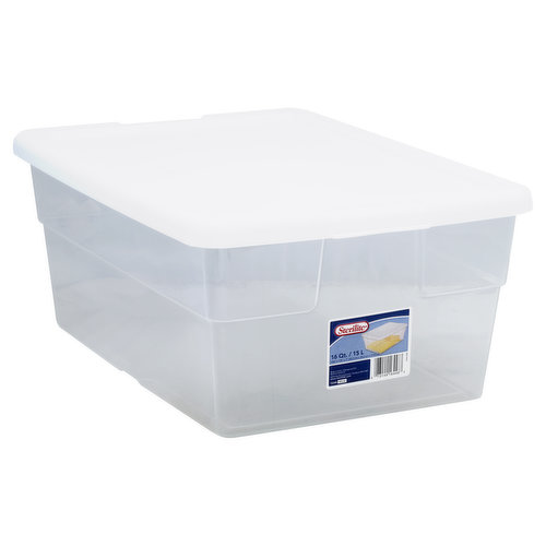 Sterilite Storage Container, 16 qt (15 lt), White