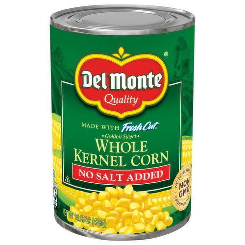 Del Monte Fresh Cut Corn, No Salt Added, Golden Sweet, Whole Kernel